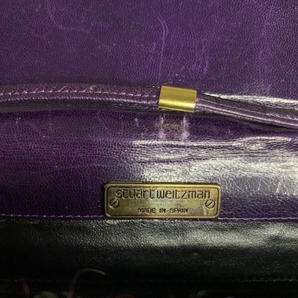Stuart Weitzman Vintage Plum Tweed Handbag - Picture 5 of 5